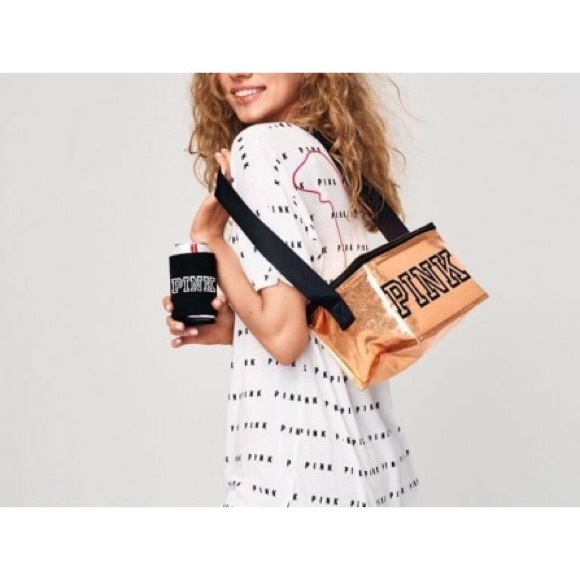 PINK Victoria's Secret Accessories - Victoria's Secret Cooler Lunch Bag Metallic Gold